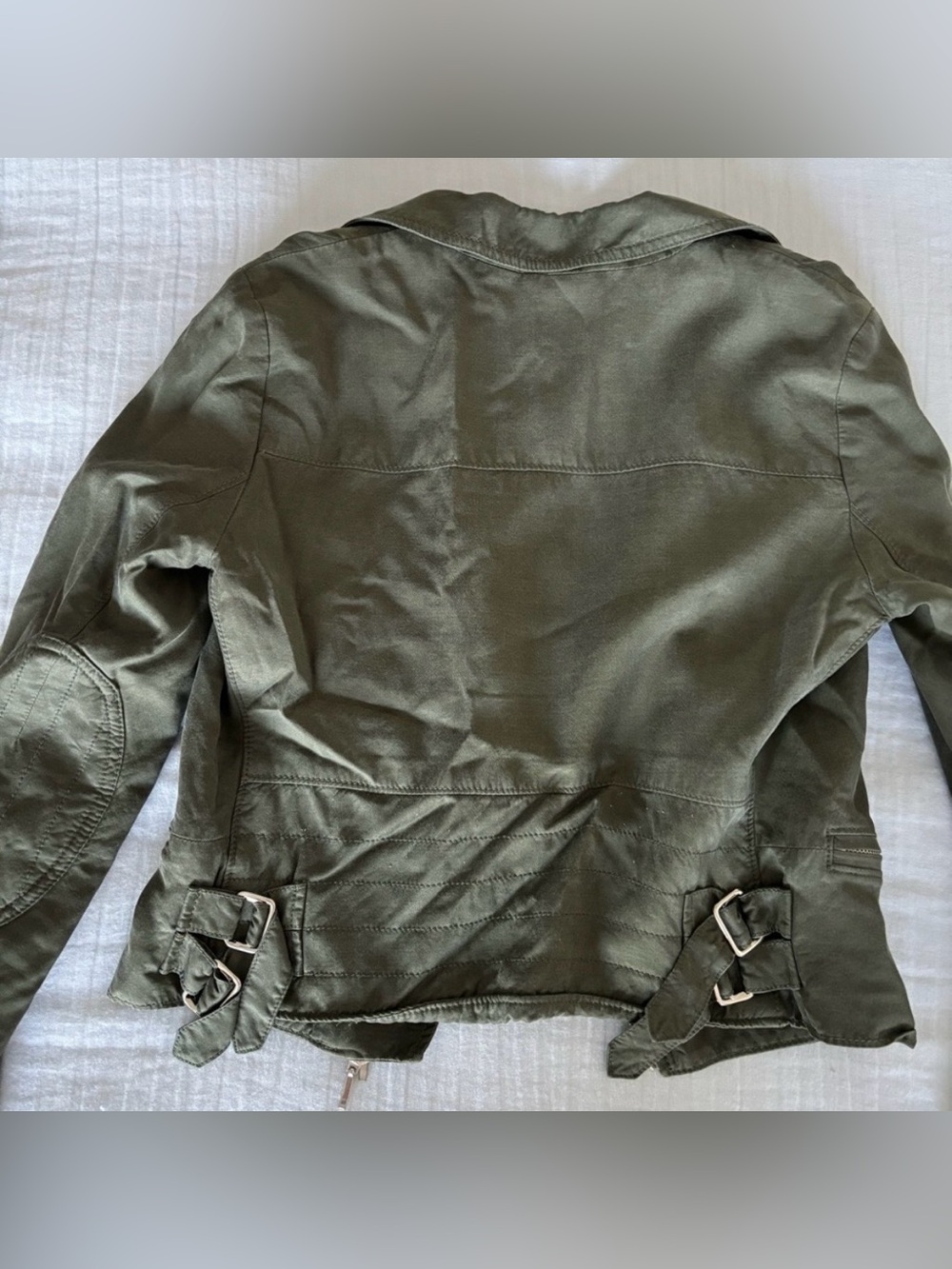 Club Monaco  Karpri Olive Green 
Moto Jacket Asymmetric Zip Biker
Coat  Sz S EUC - Picture 12 of 13